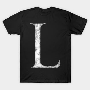 L in Roman White Marble Latin Alphabet Letter Sticker T-Shirt